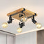 Lámpara techo madera 4 luces rústica cocina baño dormitorio