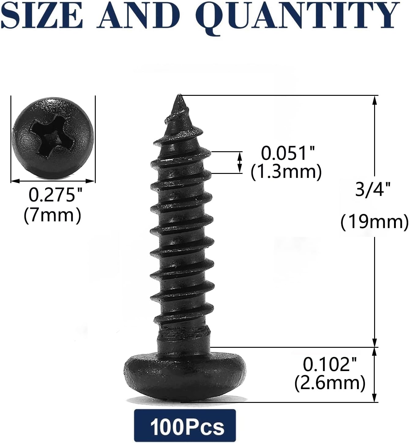 Tornillo madera #7x3/4pulg 100uds cabeza acero inox autorroscante
