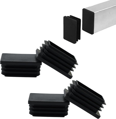 4 Pack Tapones Plástico Tubo Rectangular 1-1/2x1