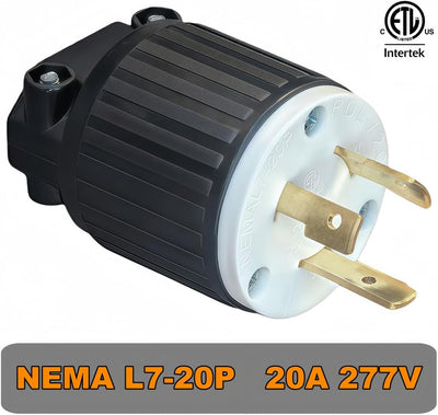 Conector NEMA L7-20P enchufe macho 20A 277V industrial