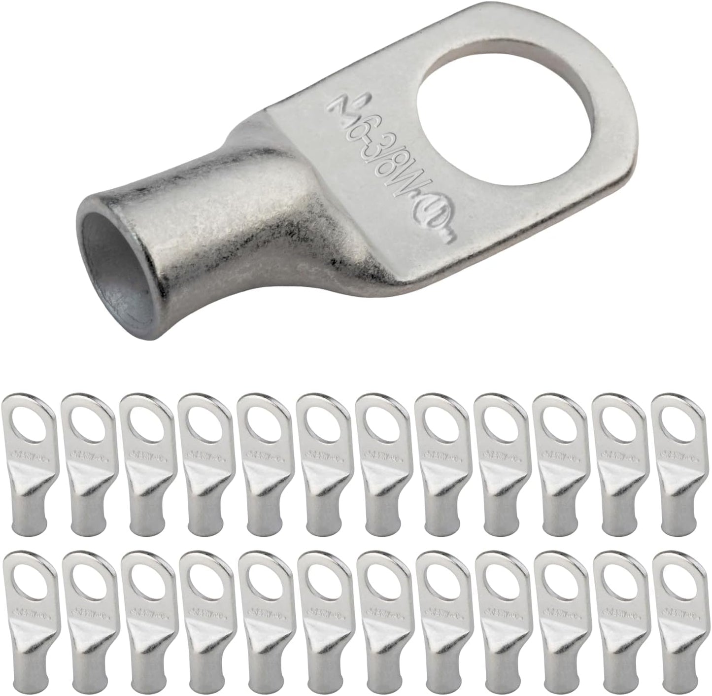 Terminal anillo grado marino 6 AWG 3/8pulg 25uds para batería