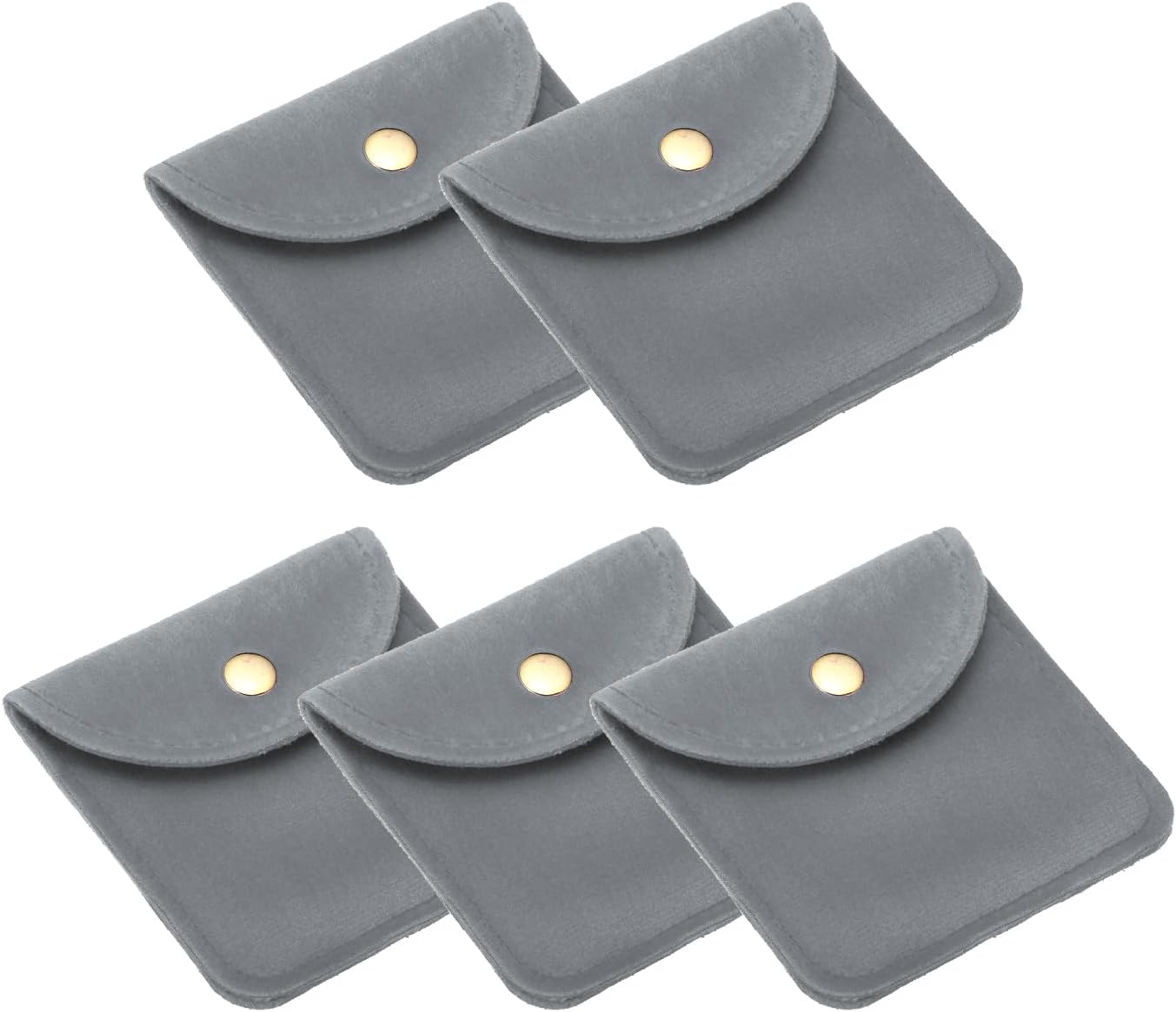 Bolsas terciopelo joyas 3.1x3.1" 5 pzas con botón