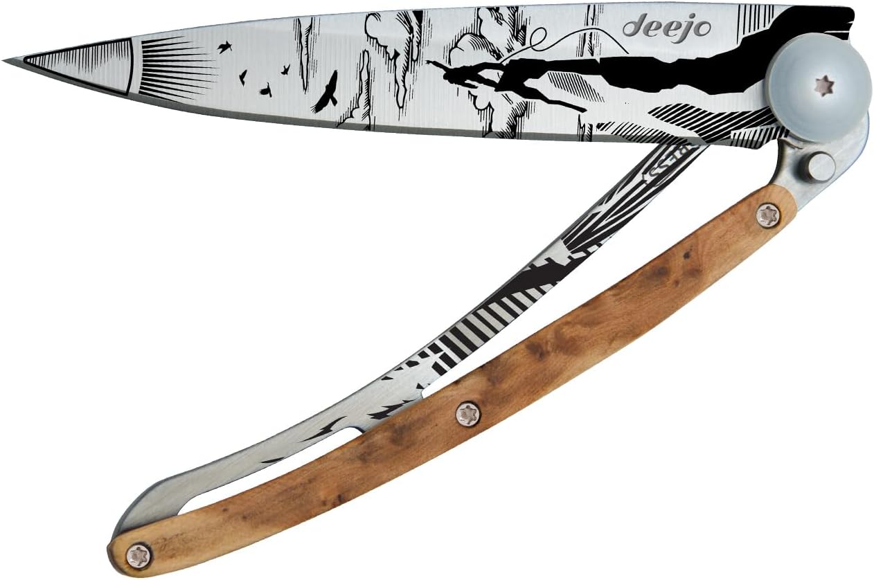 Cuchillo bolsillo plegable 3.7pulg acero inox mango enebro