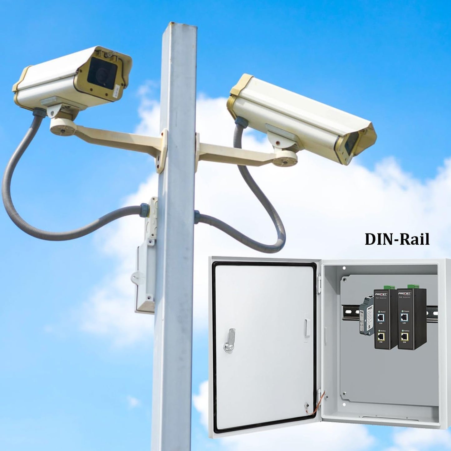 Protector sobretensiones Ethernet riel DIN 20kV 10Gbps POE