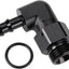 Adaptador macho 3/8 púa manguera aluminio negro 90 grados
