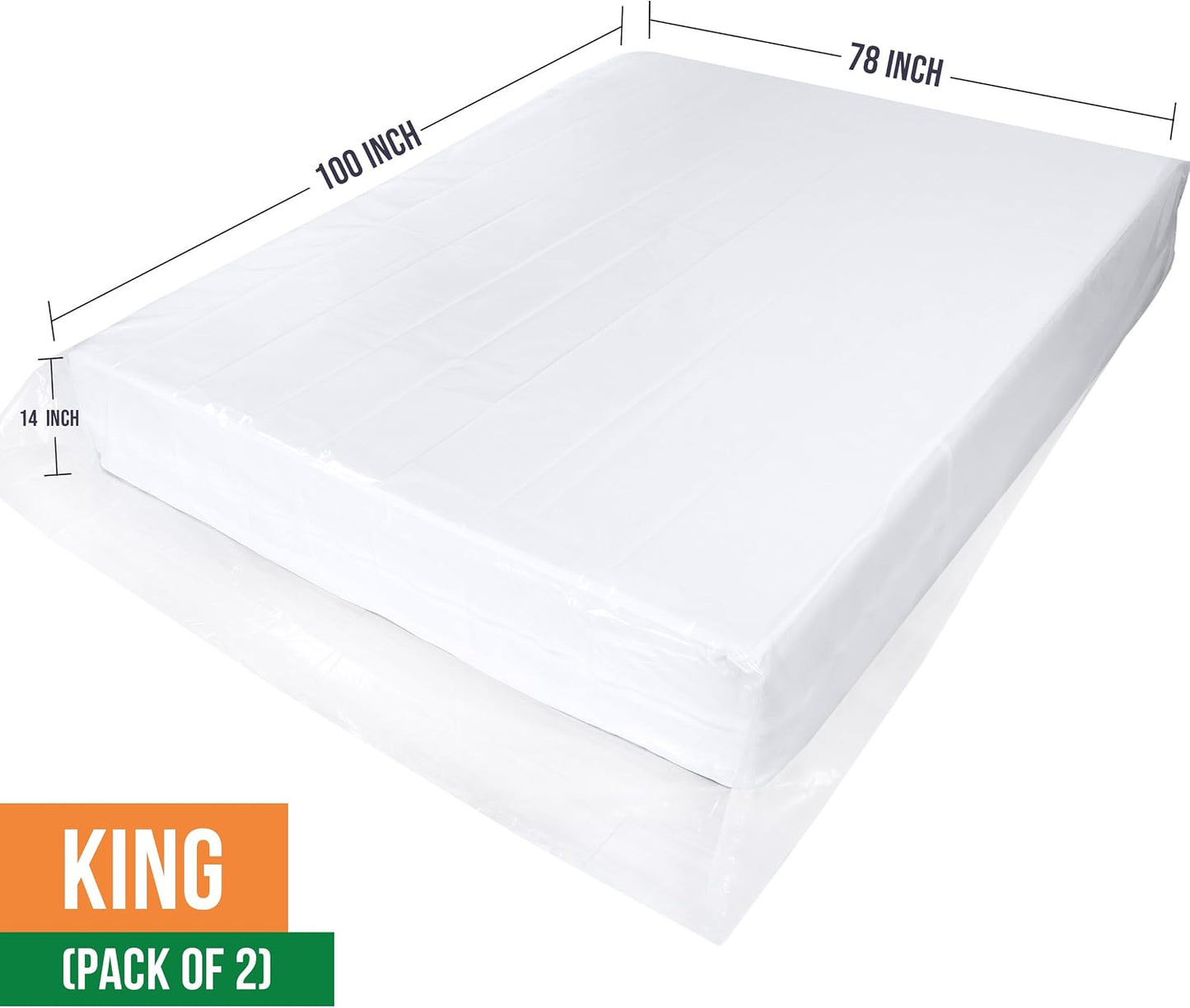 Funda colchón King 2 bolsas plástico resistente 4mil