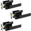 3 Pzas Manijas Puerta Negro Mate Cuadradas Reversibles
