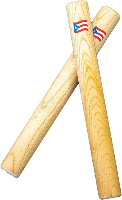 Juego percusión mano bandera Puerto Rico palos 8pulg
