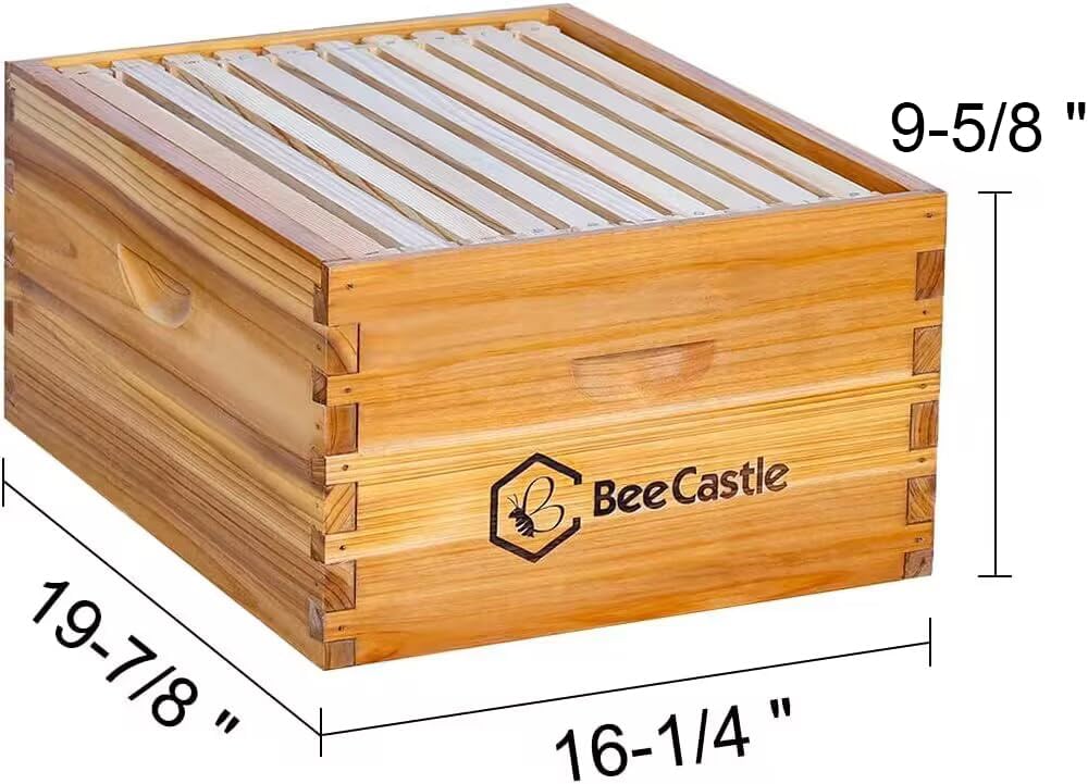Caja Langstroth profunda con cera 10 marcos sin ensamblar