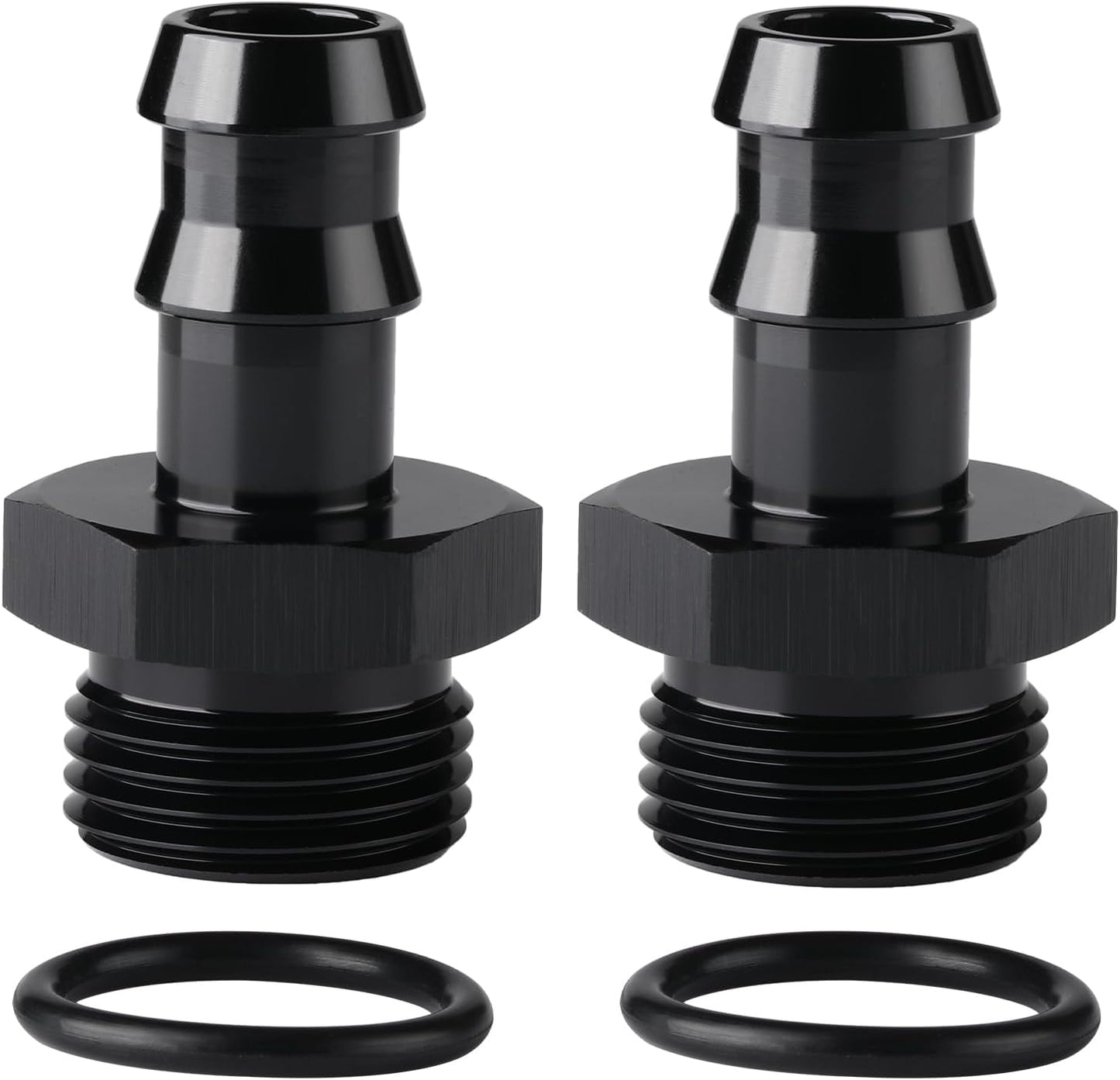 Adaptador manguera 1/2 macho aluminio negro 2 Pzas