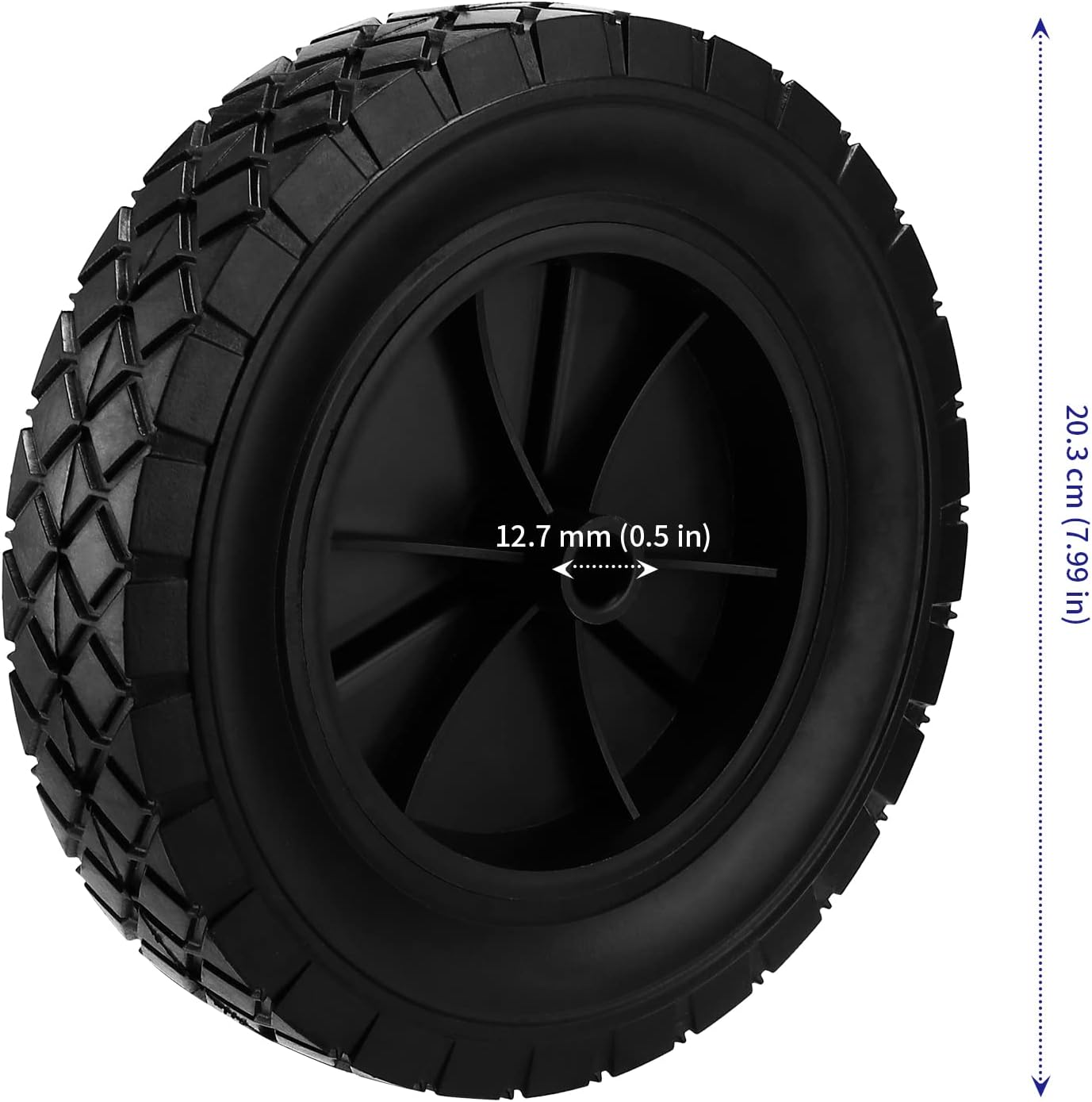 2 Ruedas Goma 8" Neumáticos Repuesto Universal 66lb