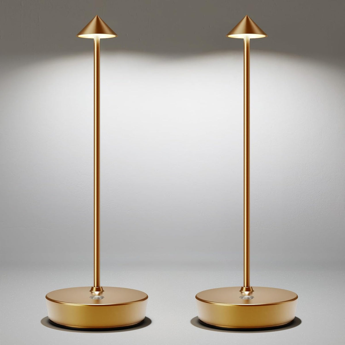 Lámpara mesa LED inalámbrica recargable 3 colores tactil