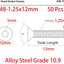 Tornillos M8 acero aleación 10.9 DIN 7991
