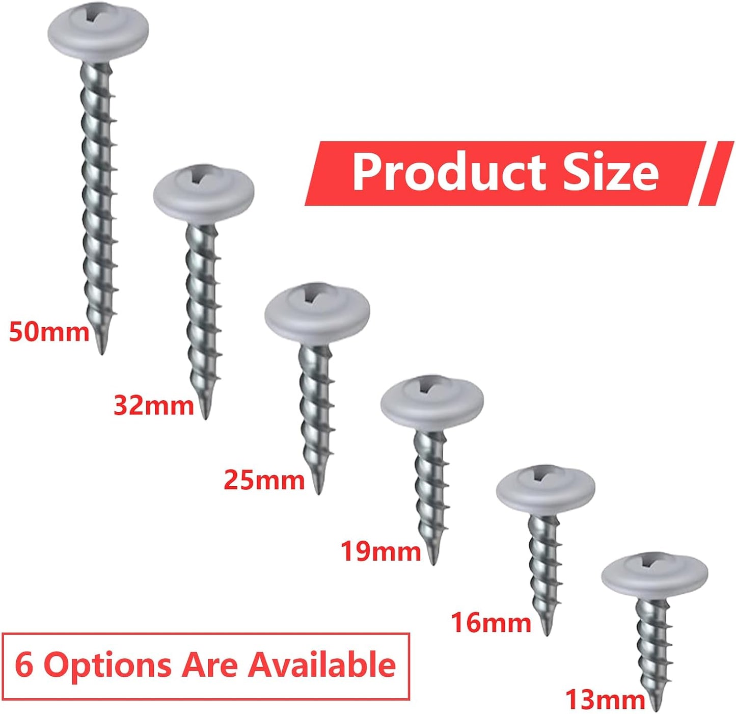 100 Tornillos Madera Blanca #8 x 1-1/4pulg