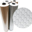 Piso PVC metálico con círculos relieve