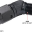 Adaptador 6AN hembra a macho codo giratorio aluminio negro