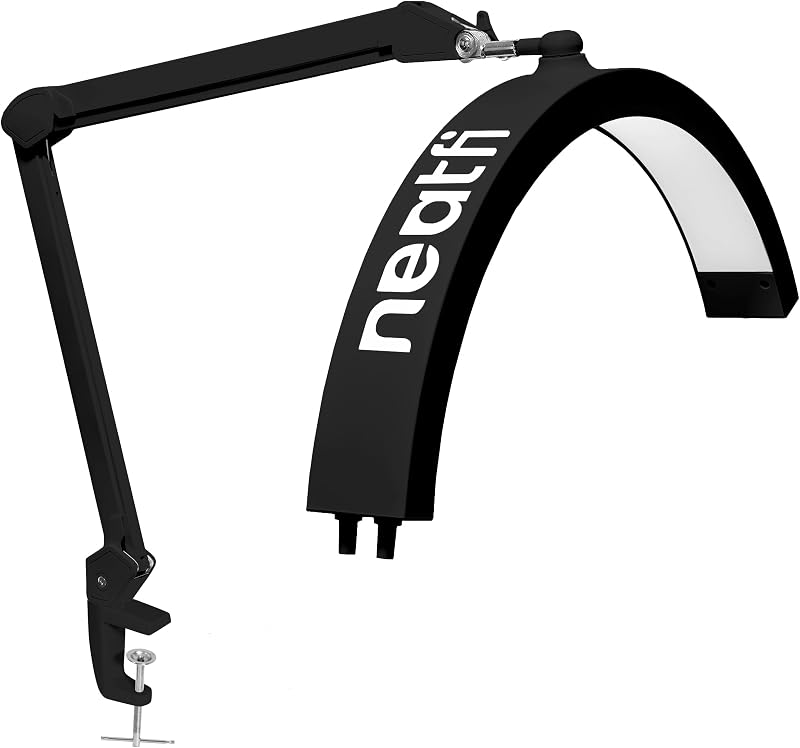 Lámpara mesa LED media luna 5 modos luz abrazadera negro