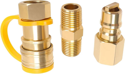 Kit conexión rápida gas 3/8pulg latón macizo adaptador propano