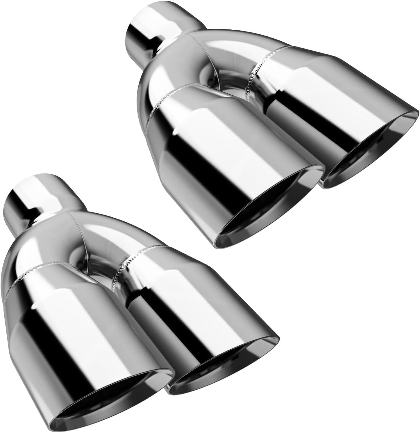 Punta escape doble 2.5" acero inox 2 pack