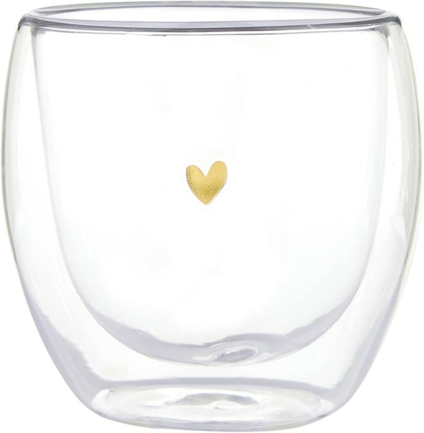Taza café vidrio doble pared 8.5oz color dorado