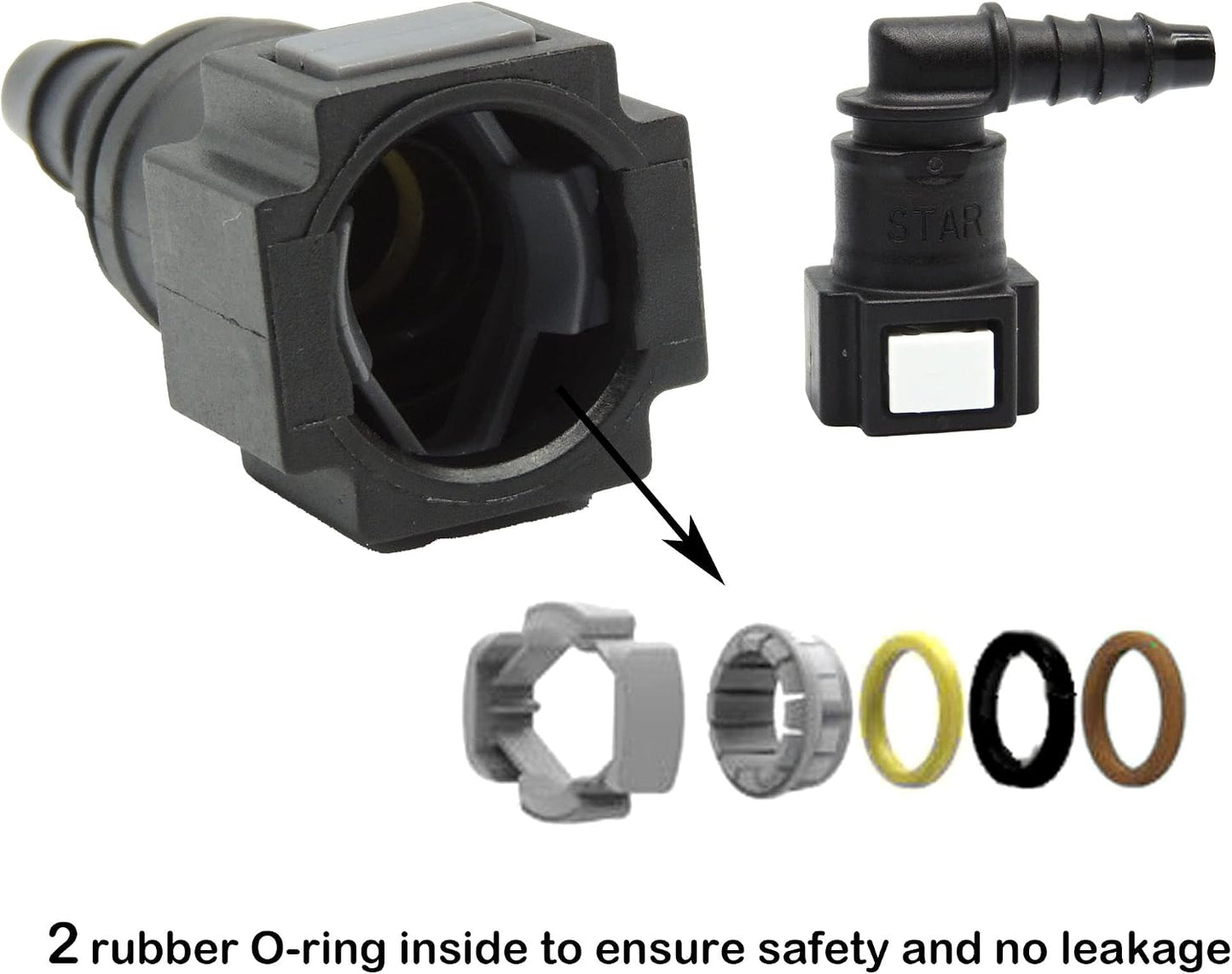 Manguera combustible 7.89mm conector T8 nylon