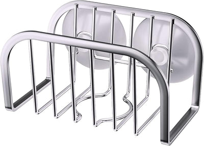 Soporte esponja fregadero acero inox con ventosas plateado