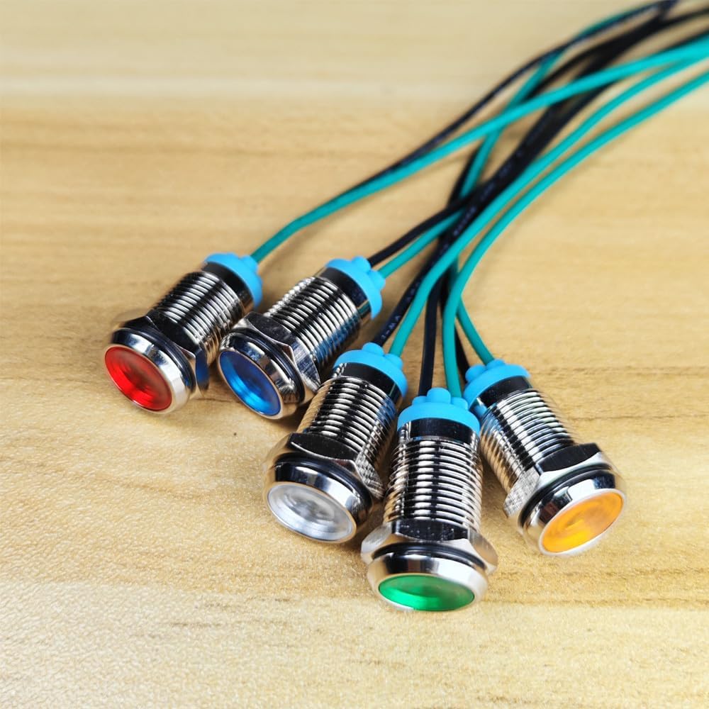 Lámpara señal LED 3V-9VDC 5 pzas colores variados