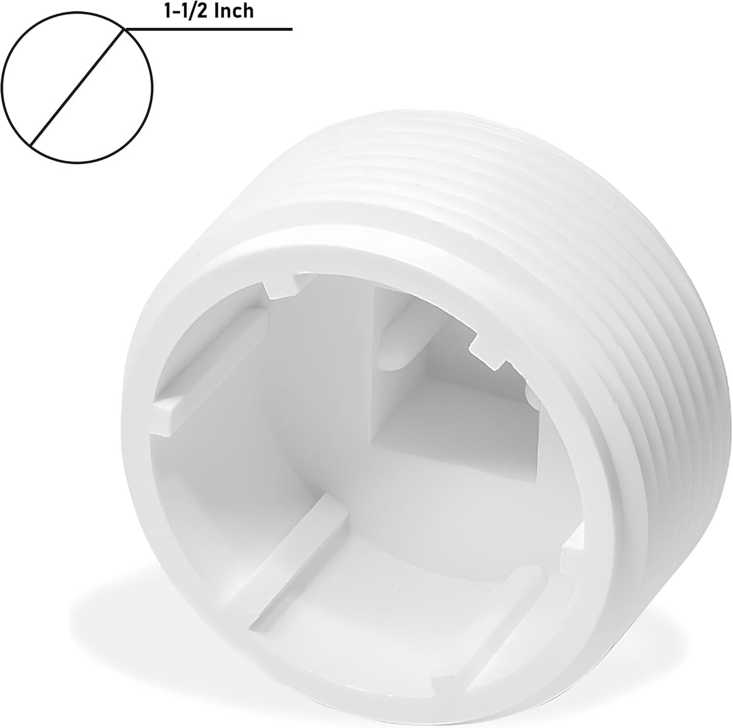 Tapa roscada PVC 1-1/2 pulg MNPT SCH 40