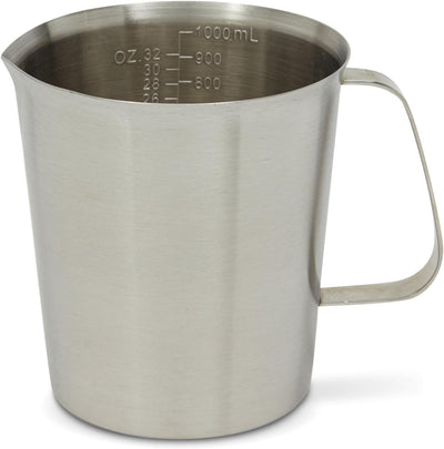 4 Tazas Medidoras Acero Inox 32oz con Asa Jarra Graduada