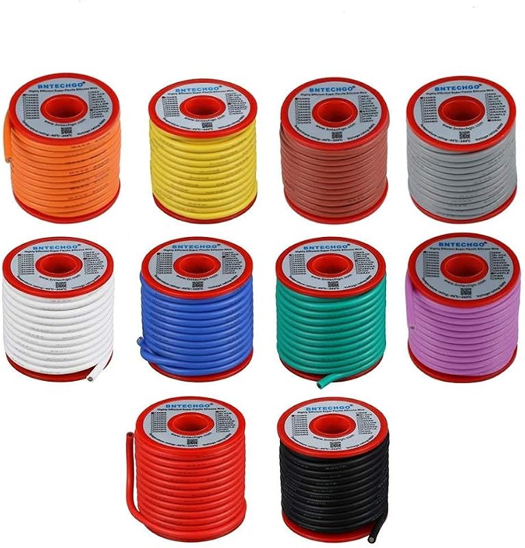 Alambre silicona 12 AWG flexible 25 ft 10 colores drones 3D