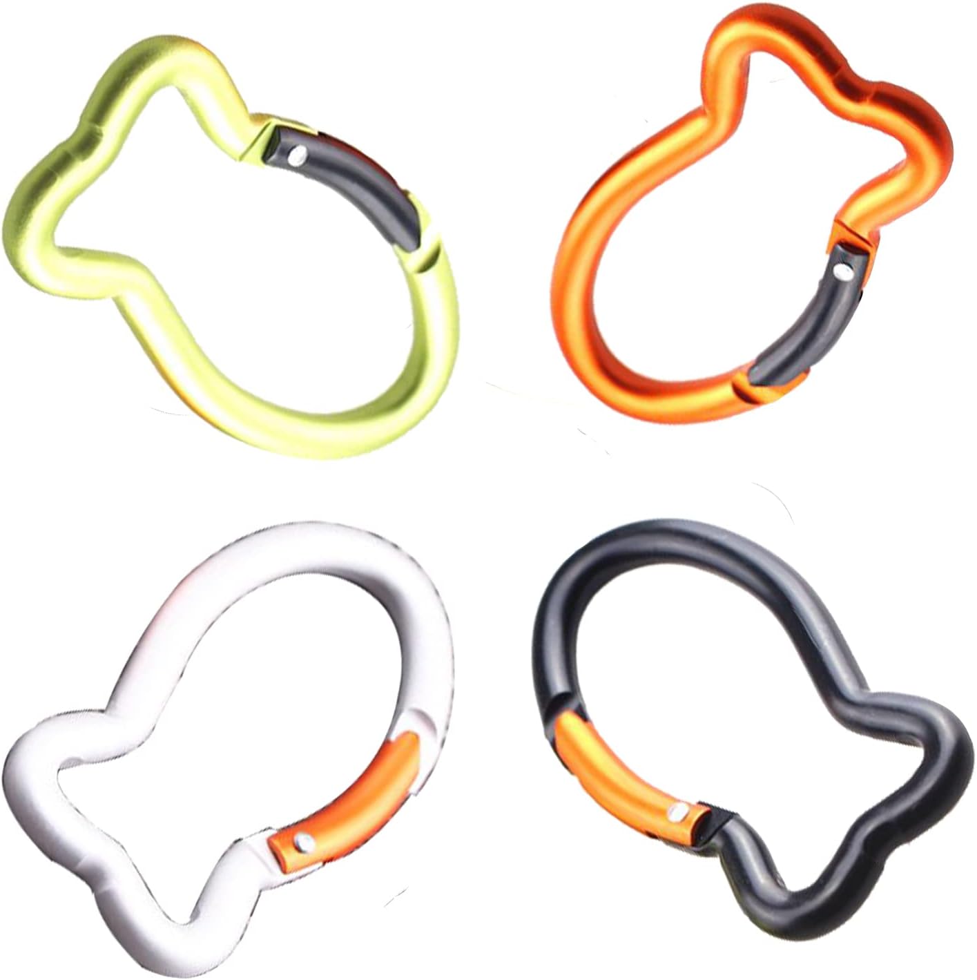 4 Clips Llavero Hueso Pescado Aluminio 3pulg Resorte Cargado