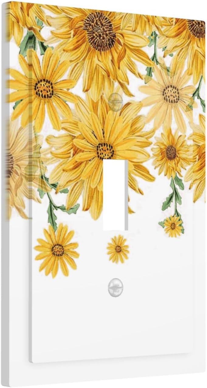 Cubierta decorativa interruptor luz girasol flores amarillas