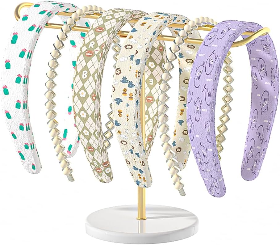 Soporte diadema metal dorado almacenamiento accesorios
