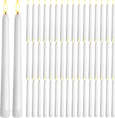 50 Pzas Velas LED Cónicas Sin Llama 9.7" Decoración Hogar