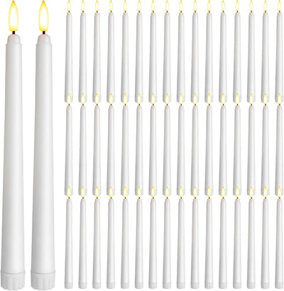 50 Pzas Velas LED Cónicas Sin Llama 9.7" Decoración Hogar