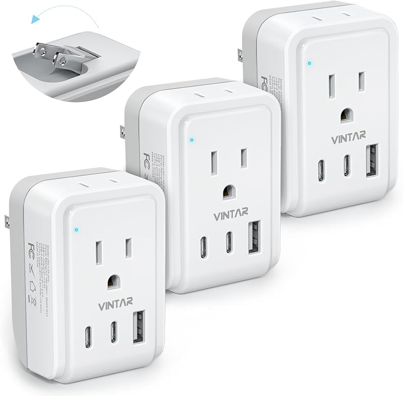 Adaptador viaje EE.UU. a Japón 3 clavijas 2 salidas 3 USB C