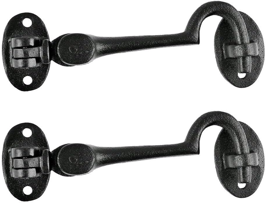 Pestillo puerta hierro forjado negro estilo giratorio 2 pzas