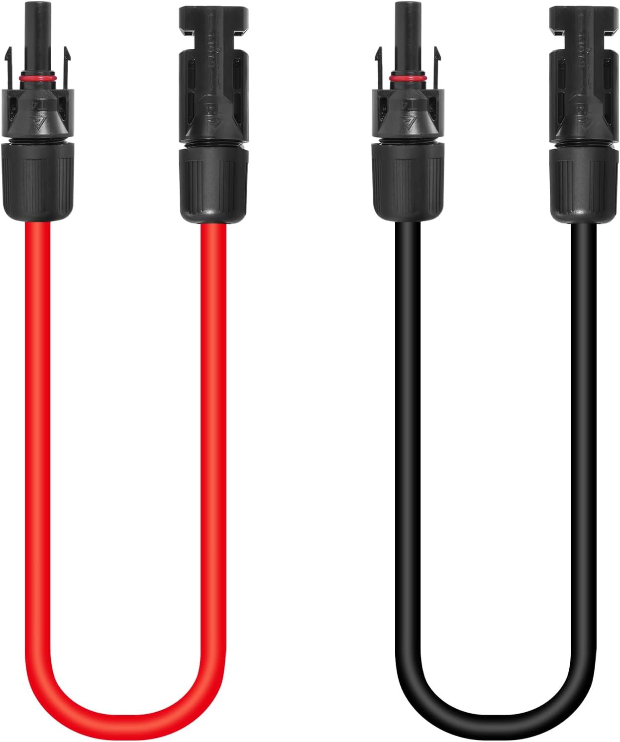 Cable extensión solar 10 AWG 6mm² 30cm negro rojo resistente