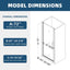 Puerta ducha pivotante 24-25pulg x72pulg vidrio templado SGCC negro mate