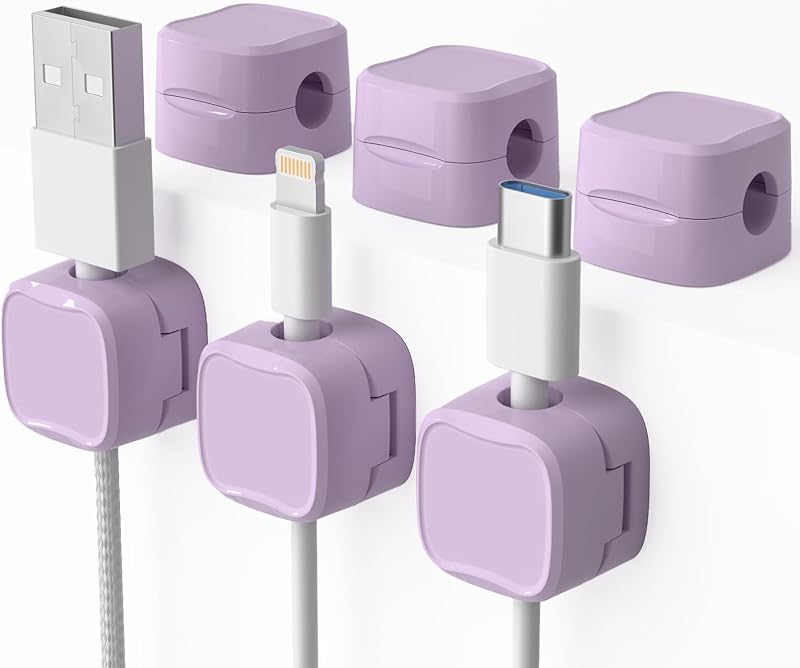 6 Organizadores Magnéticos Cables Ajustables para Hogar Oficina