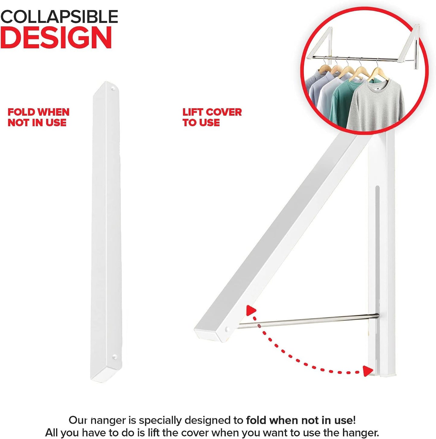 Estante plegable para ropa con barra extensible de secado
