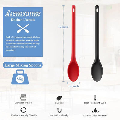 Cuchara silicona mango largo 12pulg antiadherente para hornear