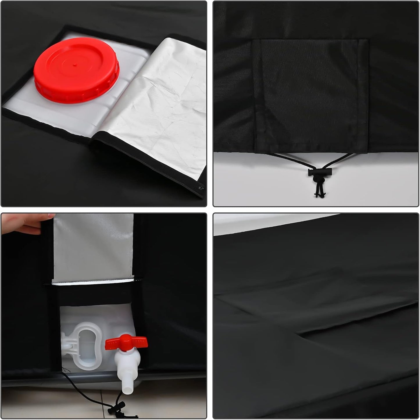 Cubierta IBC Tote 1000L resistente agua y sol negro