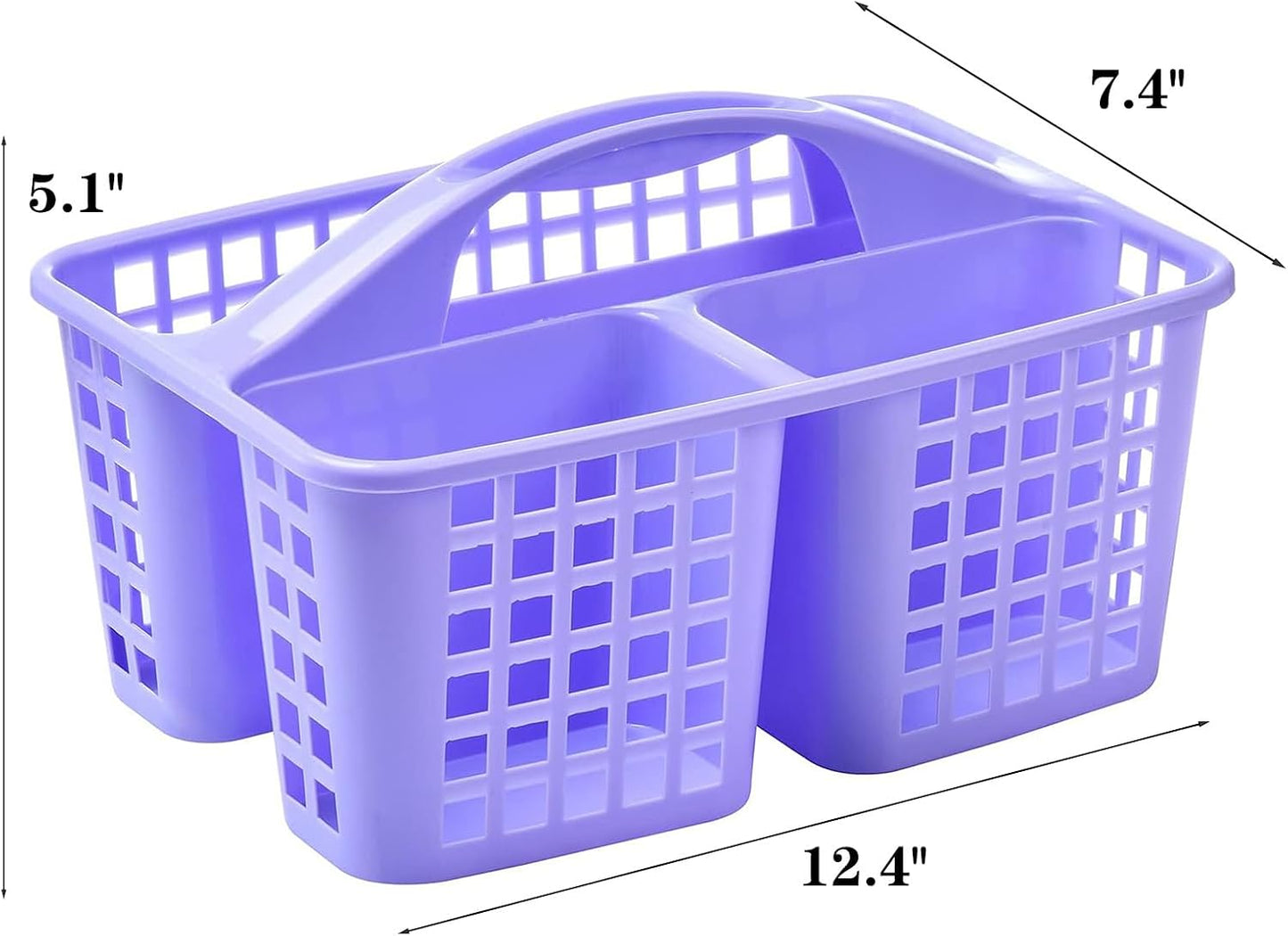 Cesta portátil para ducha con compartimentos y asa