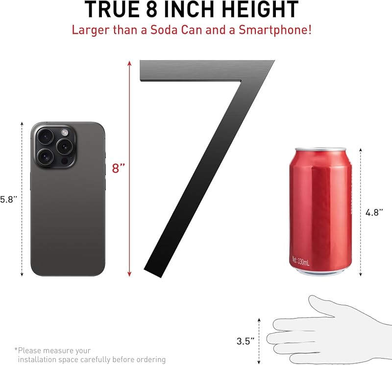 Número dirección aluminio 7 de 8 pulgadas exterior moderno