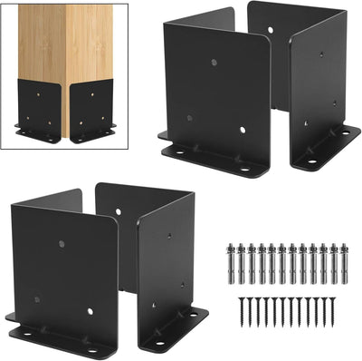 Base anclaje poste 6x6 8x8 set 2 soportes reforzados