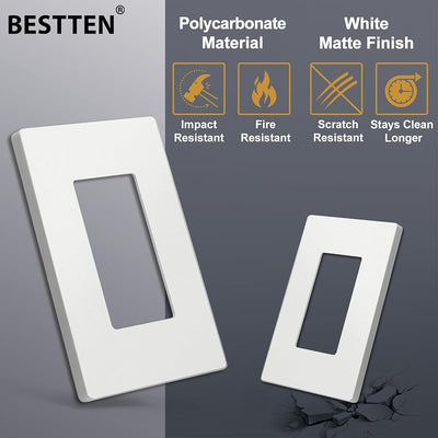 Placa interruptor blanco mate 4.69x2.91" decoradora