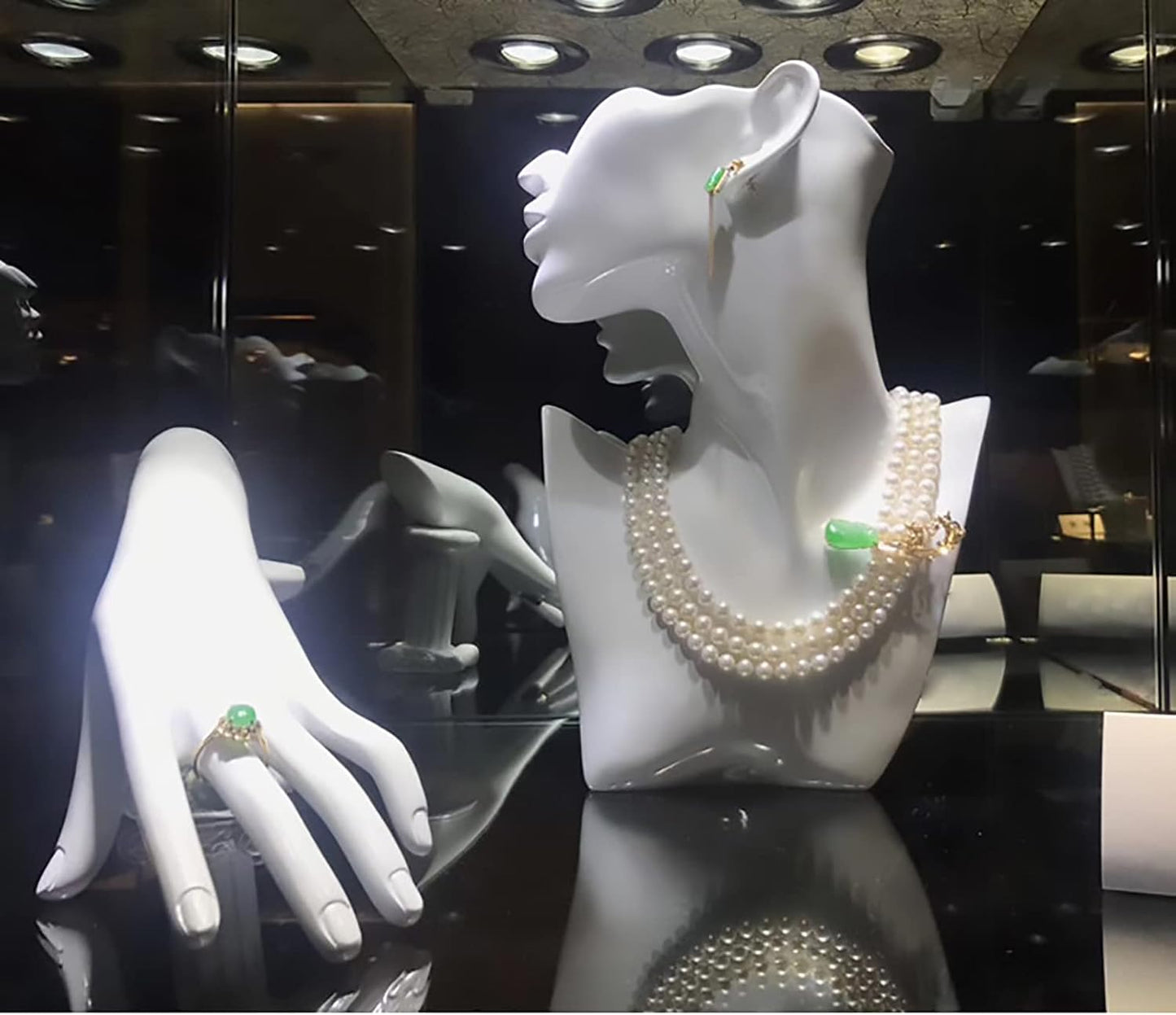 2 Pzas Soporte Exhibición Joyas Collares Aretes Blanco