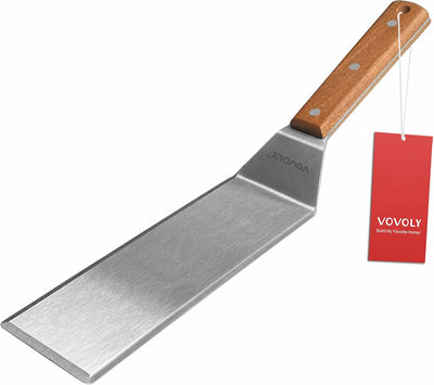 Espátula acero inox larga para plancha y BBQ