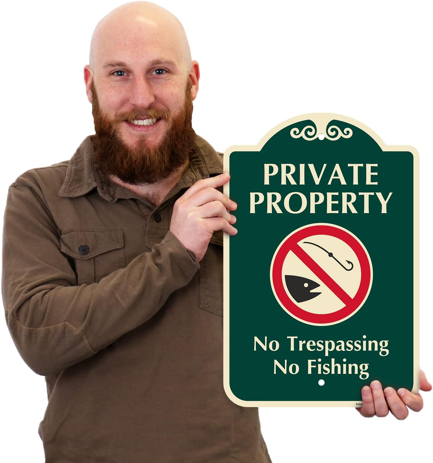 Señal privada no trespassing 12x18pulg aluminio rojo